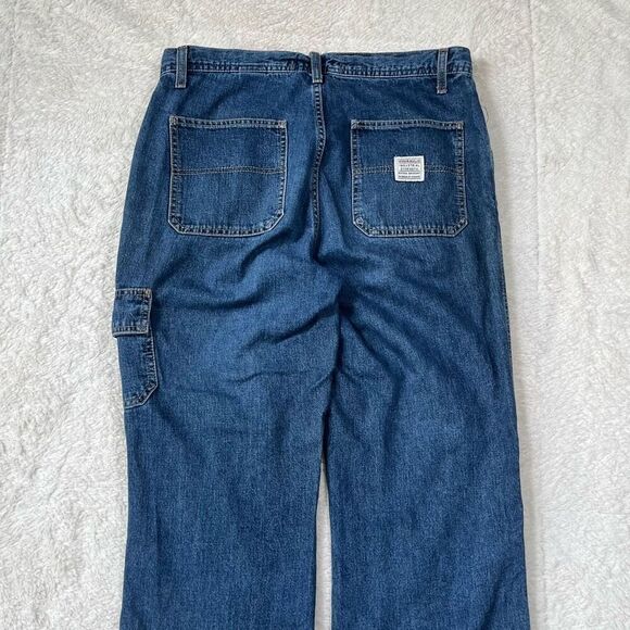 Vintage Y2K Hydraulic Cargo Baggy Pocket Denim Jeans Pants - Picture 3 of 10